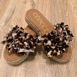 Leopard Platform Sandal